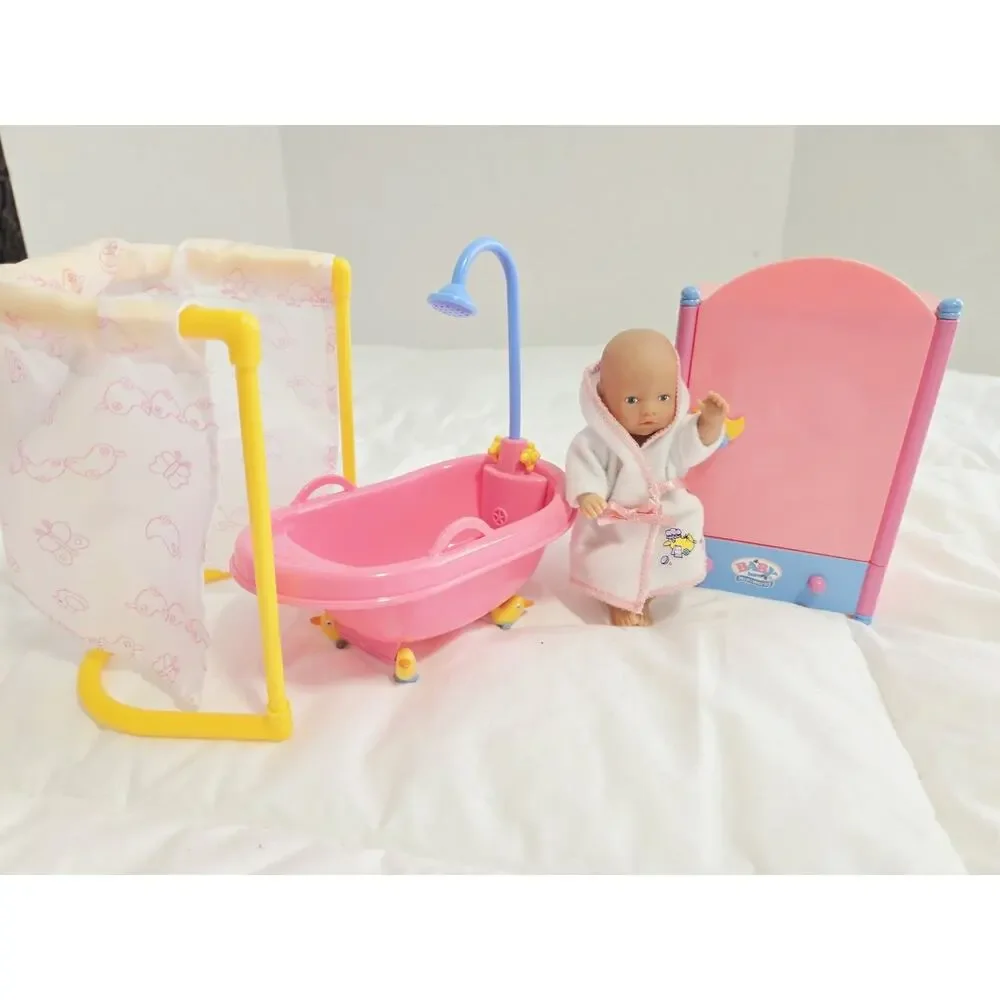 Zapf Creation MiniWorld Baby Born Doll Set Germany Vtg Bath Set Htf Rare Tub